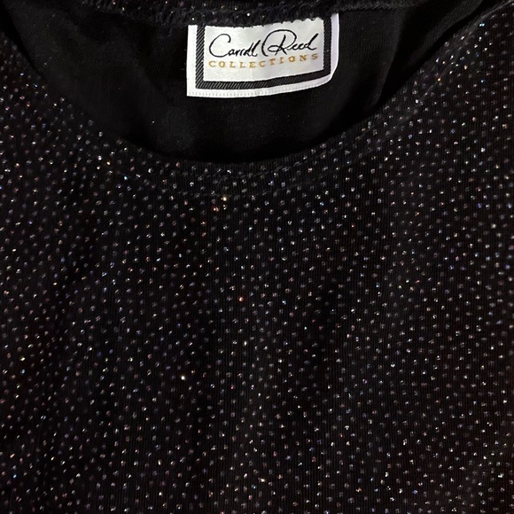 Vintage Carroll Reed Collection Black Sparkling Short Sleeve Top - Picture 4 of 4
